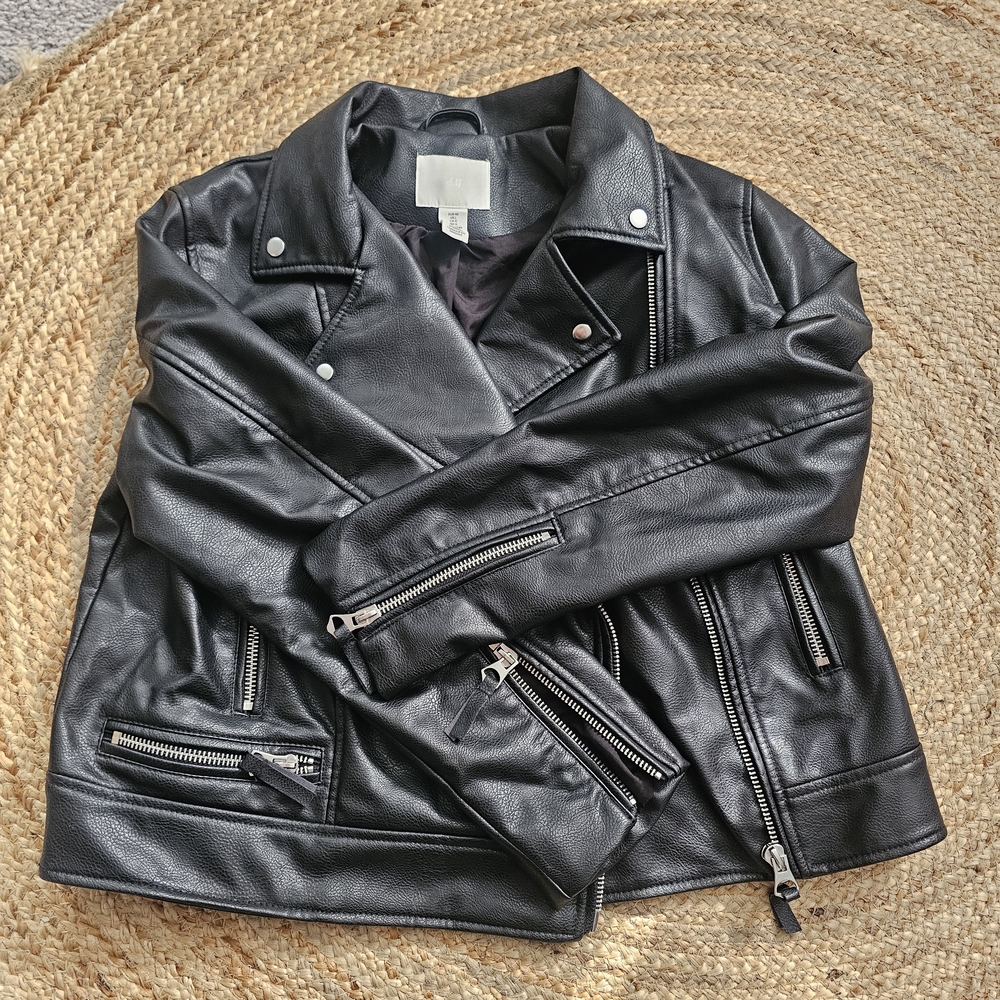 H&M Black Leather Biker Jacket